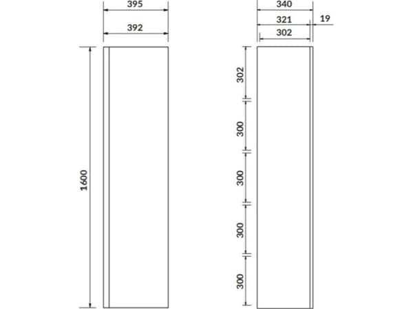 Cersanit Moduo stolpe 40x160cm hvit (S590-020-DSM)