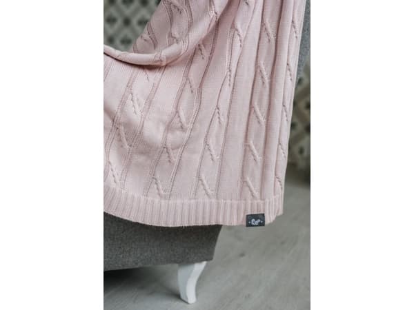 Pulp Soft bambusteppe med sølvioner, rosa farge, flettemønster