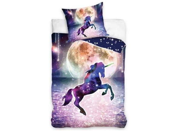 Unicorn / Enhjørning Sengetøj 140 x 200, 100 procent bomuld