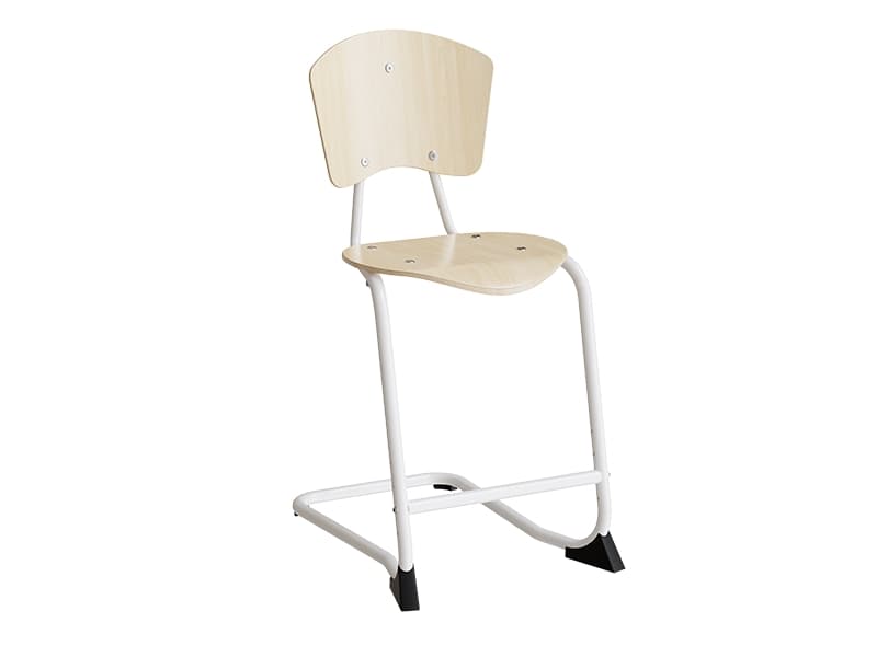 Stol Nian, 570 mm, björklaminat, vita ben