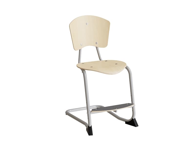 Stol Nian, 500 mm, Birk finér, alugrå ben