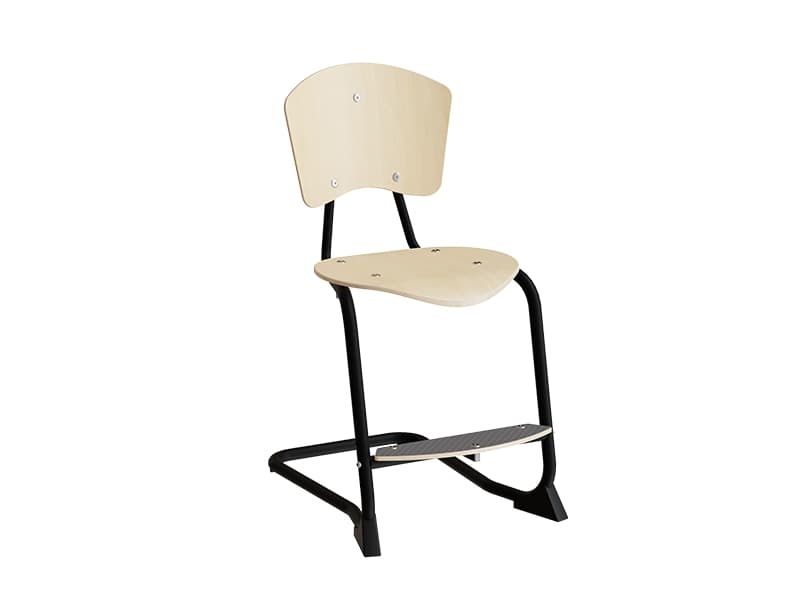 Stol Nian, 500 mm, björkfaner, svarta ben