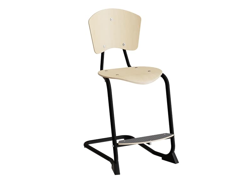 Stol Nian, 570 mm, björkfaner, svarta ben