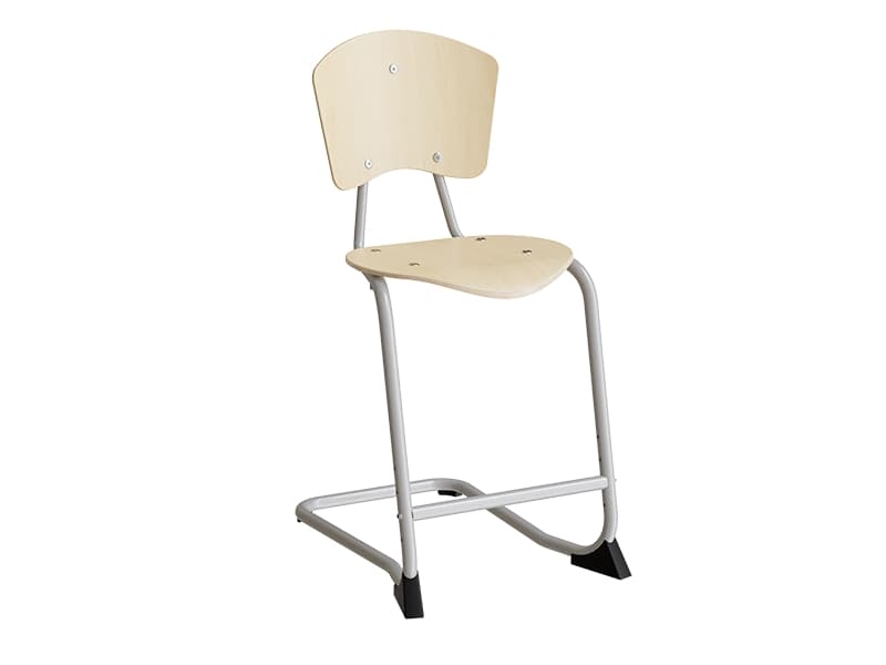Stol Nian, 570 mm, Birk finér, alugrå ben