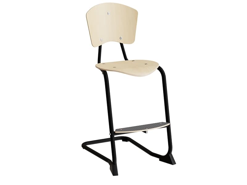 Stol Nian, 630 mm, björkfaner, svarta ben