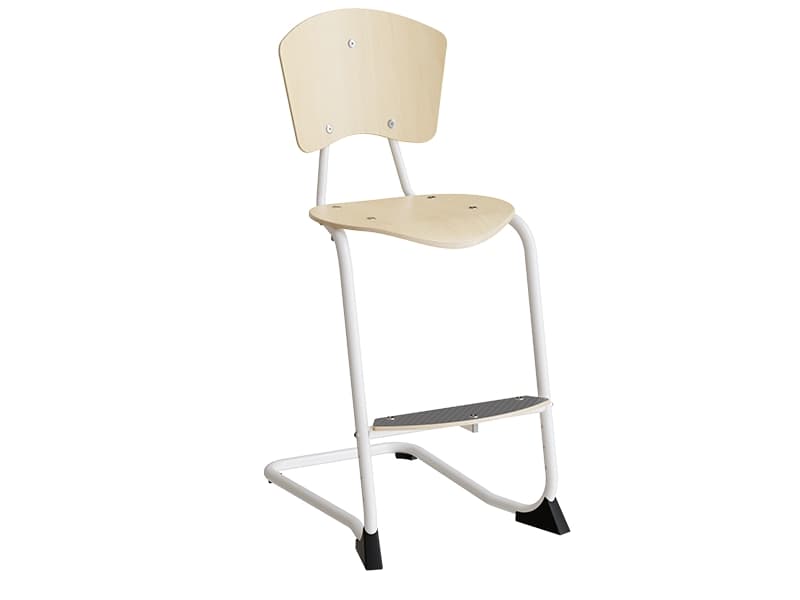 Stol Nian, 630 mm, björkfaner, vita ben