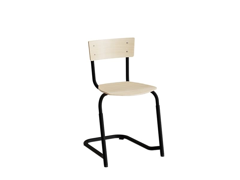 Stol Strong 276 justerbar, Birk laminat, Alugråt stel