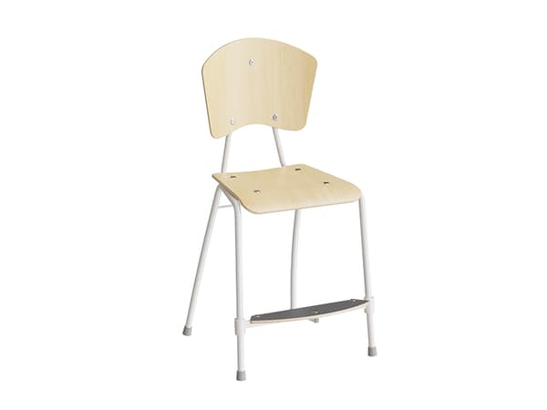 Stol Trean 3741, Birk laminat, hvide ben