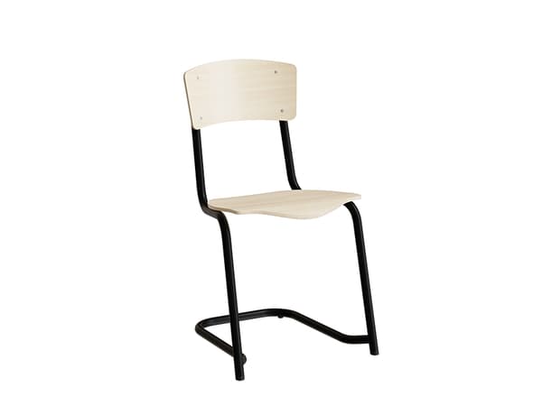 Stol Mia 190 birk laminat med sorte ben, siddehøjde 440 mm