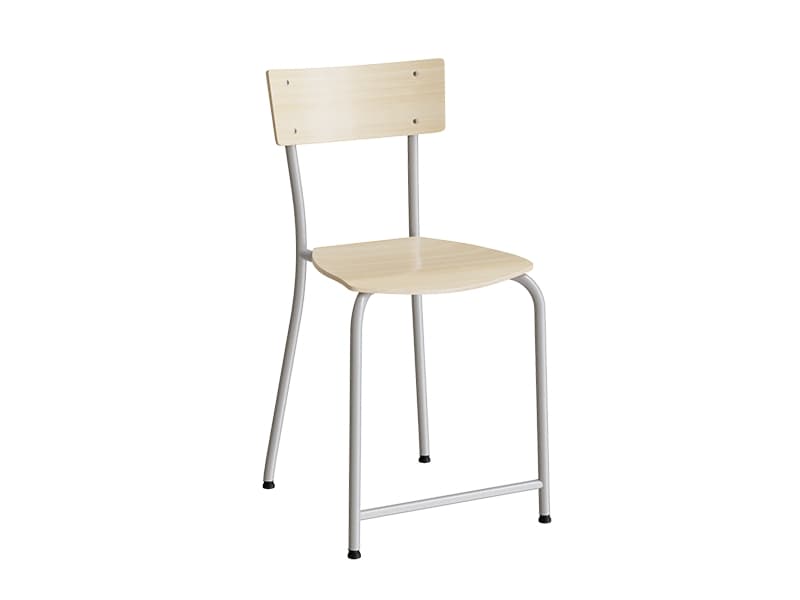 Stol Strong 112, björklaminat, vit ram