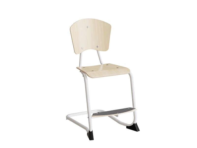 Stol Fyran, björkfaner, vita ben