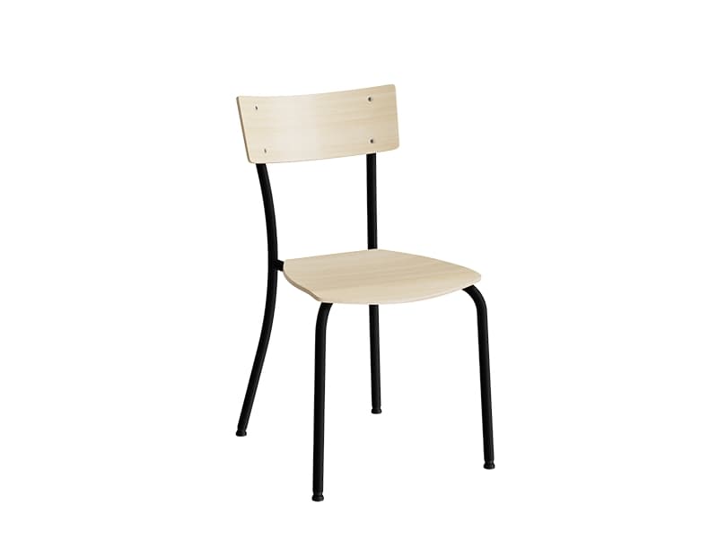 Stol Strong 111, Birk laminat, Sort stel,