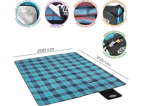 Nils Extreme NC8002 PICNIC BLOCK BLOCK BLUE 250x200 PE ALU NILS CAMP