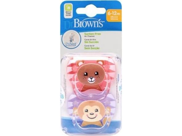 Dr Browns PV22014-PREVENT Pacifier BUTTERFLY 6-12M-CY K OLEKCJA,, ANIMALS,, PINK 2-PACK