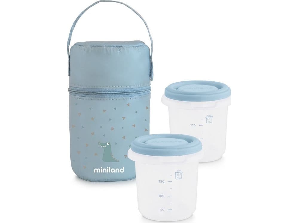 Miniland ML89246-HERMETIC CONTAINERS 2X250ML WITH BAG ISOTHERM-HEAVEN