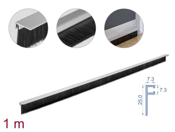 DeLOCK 66652, Sort, Aluminium, Plast, Rektangulær, 1000 mm, 40 mm, China