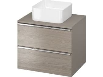 Cersanit S522-022 CABINET WITH TOP VIRGO 60 GRAY HANDLE CHROME ZMONT. // CER.VIRGO-WORKTOP-60-GRAY-UCH-CH