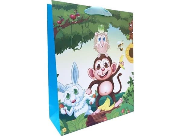 JU-PITER Presentpåse Safari Animals 3302B 26x32x10cm p12, pris per 1 st