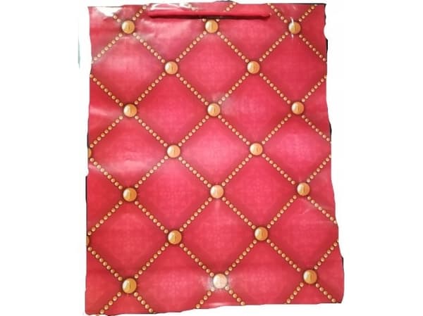 JU-PITER Laminerad presentpåse, quiltad rutig 027A 32x40x10cm p12, pris per 1 st