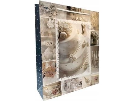 JU-PITER Bröllop laminerad presentpåse 128g 003S 18x24x7cm p12, pris per 1st
