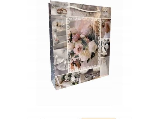 JU-PITER Bröllop laminerad presentpåse 128g 003S 18x24x7cm p12, pris per 1st