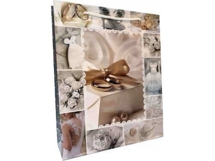 JU-PITER Bröllop laminerad presentpåse 128g 003S 18x24x7cm p12, pris per 1st