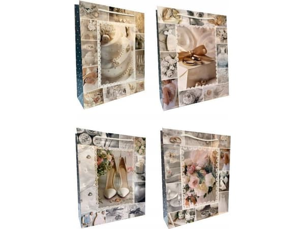 JU-PITER Häät laminoitu lahjapussi 128g 003L 31.5x39.5x9cm p12, hinta per 1 kpl