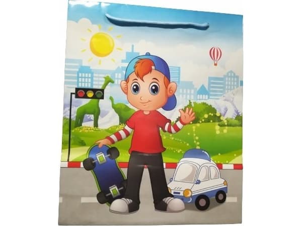 JU-PITER Laminerad presentpåse för barn 128g 007M 28x34x9cm p12, pris per 1st