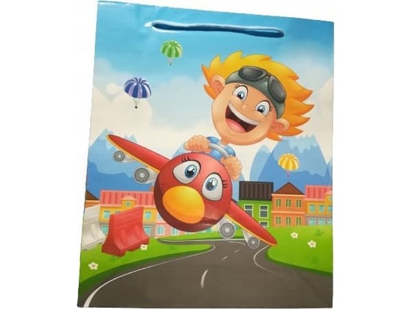JU-PITER Laminerad presentpåse för barn 128g 007M 28x34x9cm p12, pris per 1st