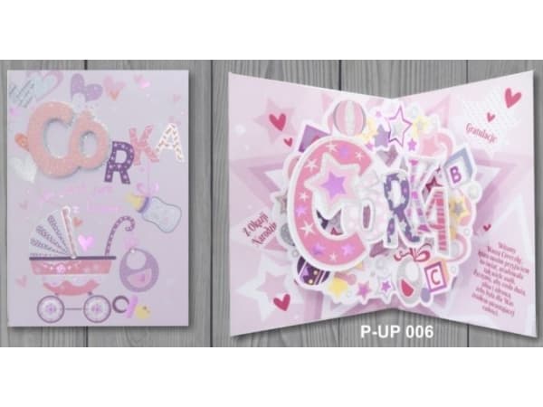 Panorama Cards Premium pass + envelope P-UP-006 Birth of a daughter Panorama