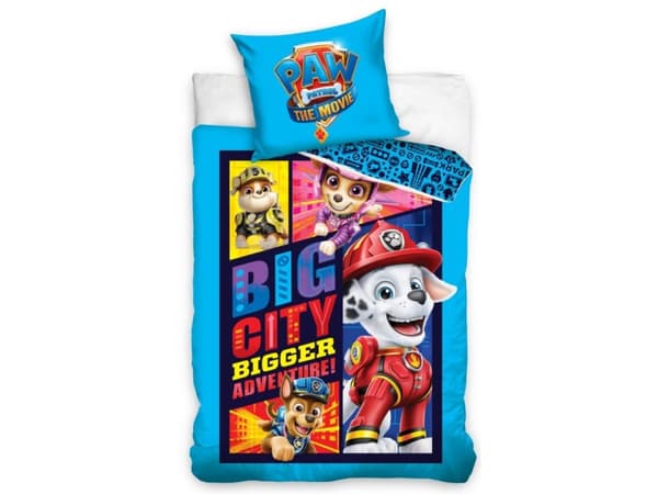 Paw Patrol The Movie ''Big City'' Sengetøj 140 x 200 cm, 100 procent bomuld