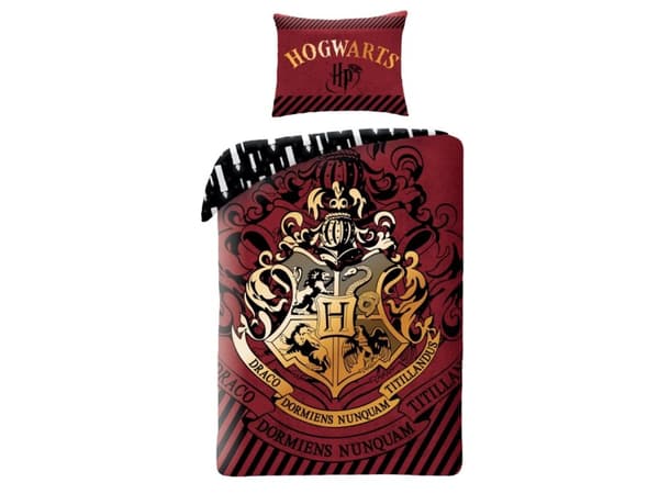 Harry Potter Hogwarts Sengetøj 2i1 Design 1 - 100 Procent Bomuld