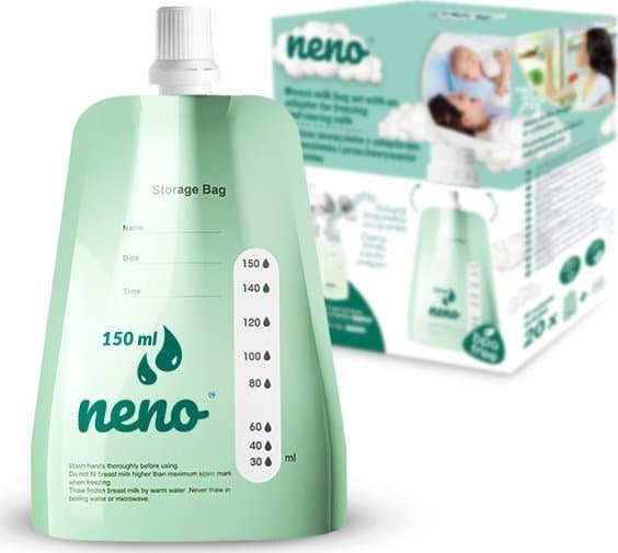 Neno NEN-BAB-BT004, Oppbevaringsbag for brystmelk, Grønn, Hvit, 105 mm, 145 mm, 205,2 g, 145 mm