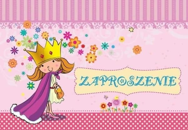 KUKARTKA-invitasjon ZZ-054 Prinsessebursdag (5 stk.)