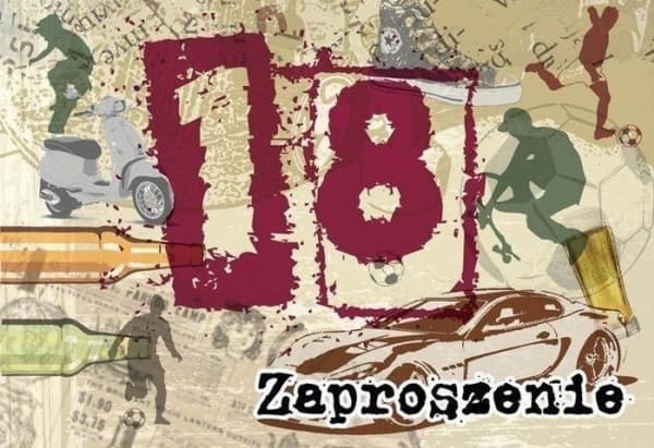 KUKARTKA Invitasjon ZZ-051 Bursdag 18 (5 stk.)
