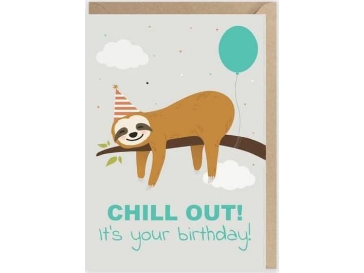 Cardie Chill Out birthday card, eco envelope K012