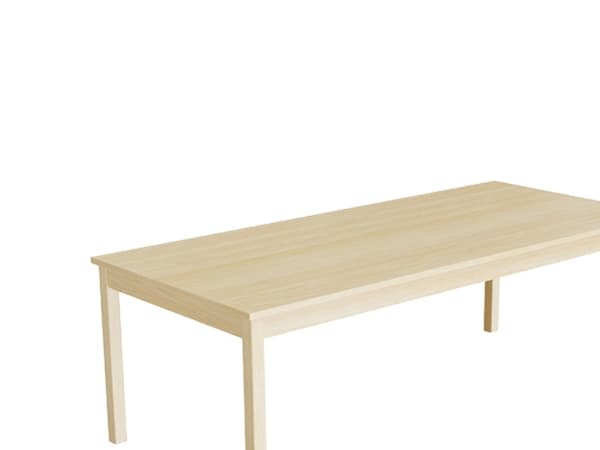 Bord Lovis 601, 1800x800 mm Höjd 720 mm med ljudabsorberande björklaminat, ram av björk
