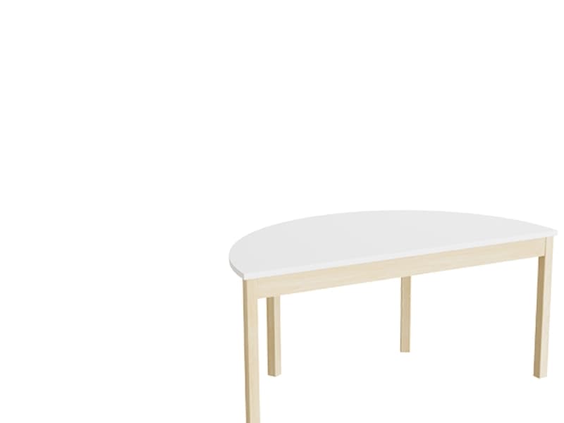 Bord Lovis 609, 1200x600 mm Höjd 550 mm med ljudabsorberande vit laminat, ram av björk