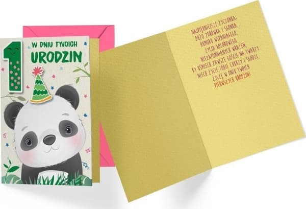 CUCCARD Carnet B6 DK-855 Födelsedag panda