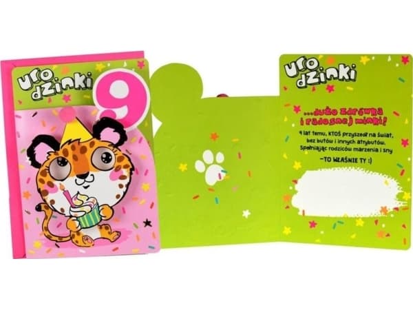 CUCCARD B6 carnet DK-802 Födelsedag 9 panther