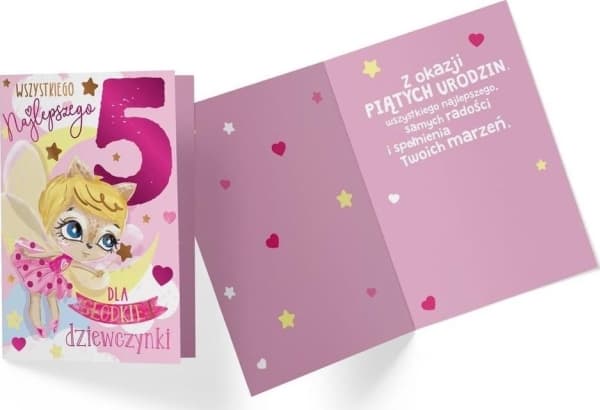 CUCCARD PR-325 Födelsedagskort 5 flicka