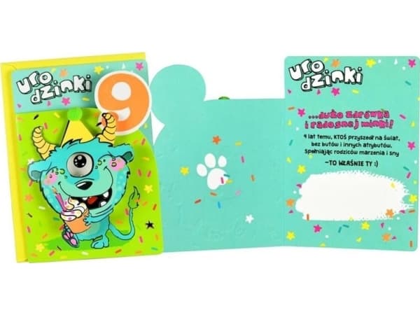 CUCCARD Carnet B6 DK-803 Födelsedag 9 monster