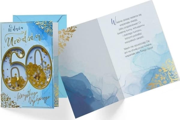 CUCCARD B6 konfetti carnet KNF-041 Födelsedag 60 man