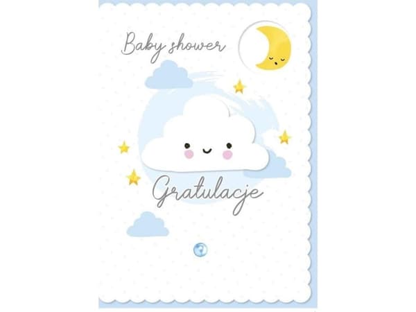 KUKARTKA Karnet B6 DK-835 Baby shower (blå)
