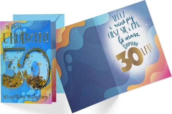CUCCARD B6 konfetti carnet KNF-035 Födelsedag 30 man