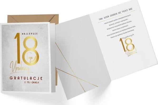 CUCCARD 18-årsdagskort, grått V-009
