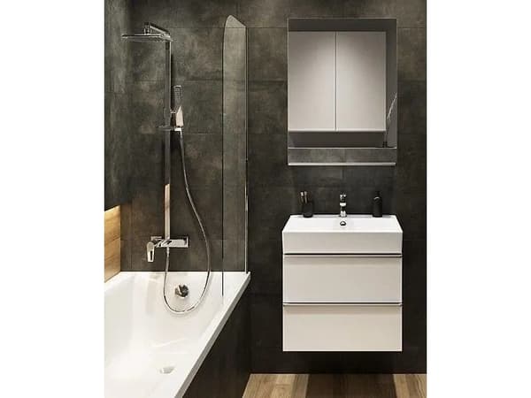 Cersanit S522-018 VIRGO 60 WHITE UCHW CZARNY ZMONTKA SZAFKA PODUMWALKOWA // CER.VIRGO-60-BIAŁA-UCH-CZ