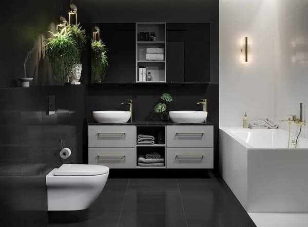 Cersanit S932-092 WARDROBE MODULE OPEN BOTTOM LARGA 40 GRAY // CES.LARGA-MODULE-40-SZ-OPEN-BOTTOM