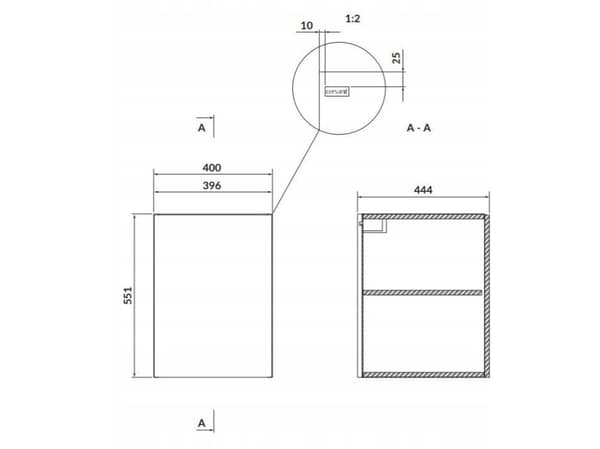 Cersanit S932-087 GARDEROBE MODUL SEDRE MED DØR LARGA 40 HVIT // CES.LARGA-MODUL-40-BI-DØR