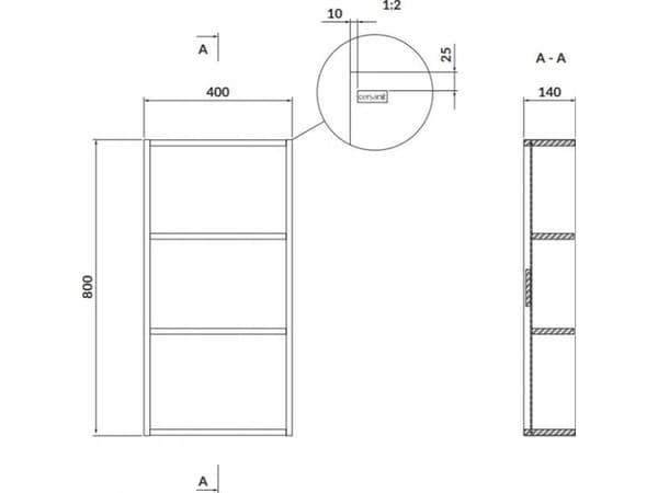 Cersanit S932-084 WARDROBE MODULE OPEN UP LARGA 40 WHITE // CES.LARGA-MODULE-40-BI-OPEN-UP